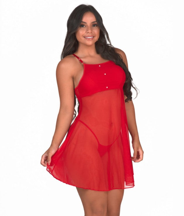 Camisola em tule com pérolas – Anita