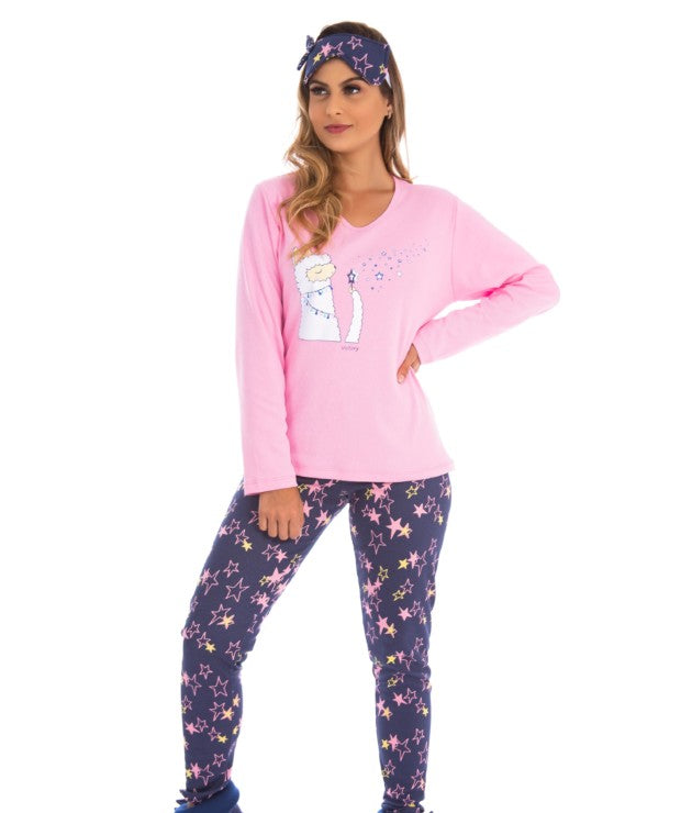 Pijama estampado manga longa