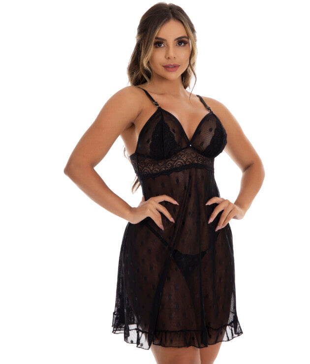 Camisola de Renda com Tule – Paloma