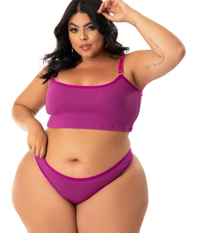 Conjunto Canelado Plus Size – Márcia