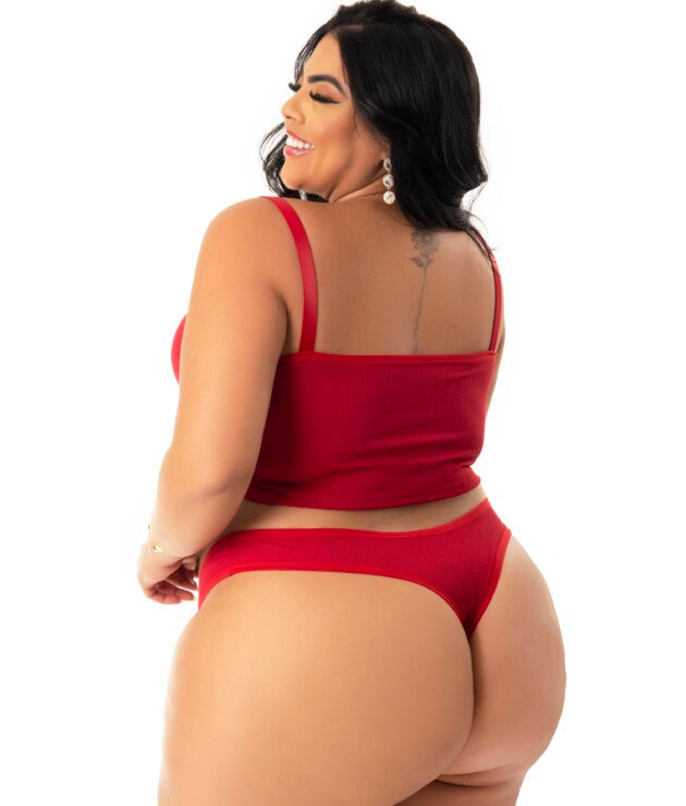 Conjunto Canelado Plus Size – Márcia