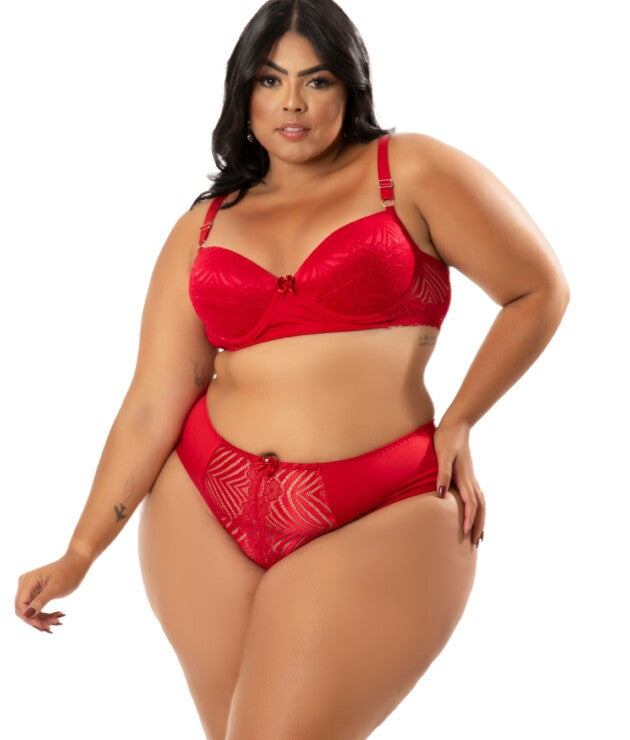 Conjunto Plus Size com renda vazada – Angela