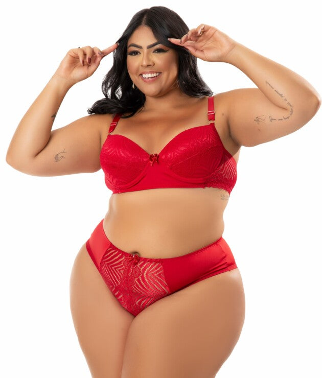 Conjunto Plus Size com renda vazada – Angela