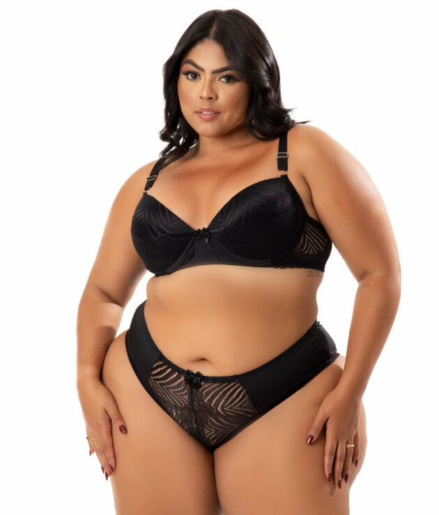 Conjunto Plus Size com renda vazada – Angela