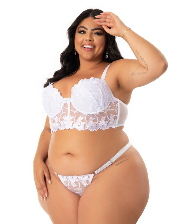 Conjunto Plus Size em Tule Bordado – Wendy