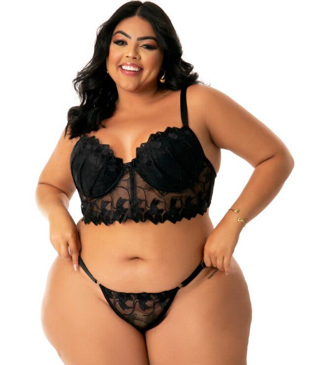 Conjunto Plus Size em Tule Bordado – Wendy