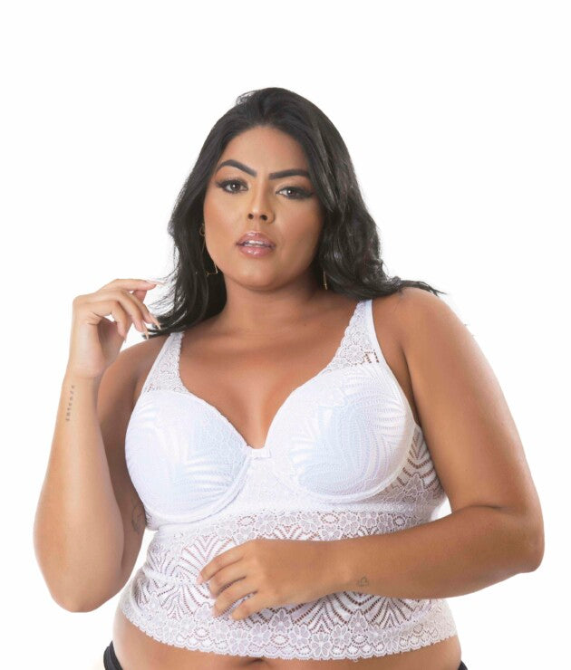 Cropped plus size todo em renda – Eloise