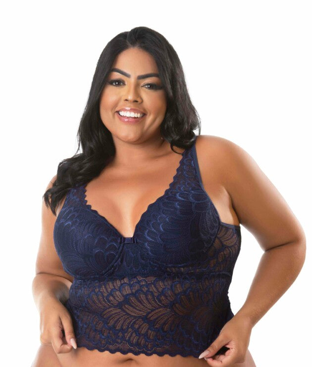 Cropped plus size todo em renda – Eloise