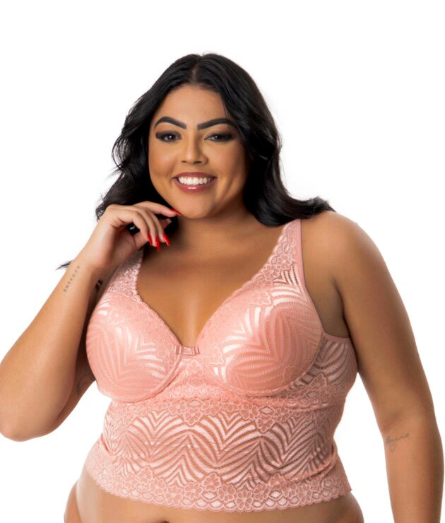 Cropped plus size todo em renda – Eloise